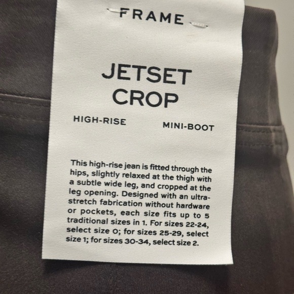FRAME The Jetset Crop Hi-Rise Mini-Boot Cut Stretch Denim NWT SZ 2 (30-34) - Picture 8 of 8